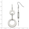 Black Bow Jewelry Polished Double Circle Chain Dangle Earrings in Stainless Steel - image 3 of 4