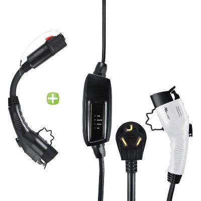 Lectron EV Charger & Adapter Bundle - J1772 NEMA 10-30 Electric Vehicle Charger & Tesla to J1772 Adapter (240V 16A Level 2) (Black)