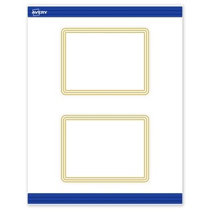 Avery 4.25" x 5.5" Cards, Gold Multi-Lined Border, 20 ct - 1 of 4