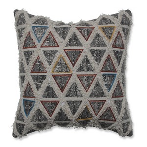 Standpoint Embroidered Square Throw Pillow Graphite - Pillow Perfect: Modern Indoor Cushion, Weather & Fade-Resistant - 1 of 4