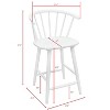 Sapphtopaz Modern Dining Chair Set of 2 Wooden Counter Height Stool Chairs with Spindle Back & Footrest Bistro Chairs for Kitchen, Dining Room - 3 of 4
