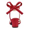 Allegra K Women's Back to College Open Toe Ankle Tie Back Block Heels Sandals - 3 of 4