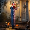 HOMCOM Hanging Clown Outdoor Halloween Decoration, Sound Activated Light Up Eyes & Sound Effects, Animated Prop for Party - 2 of 4