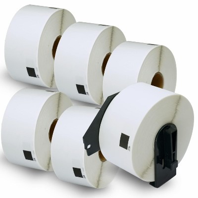 BETCKEY - Compatible Large Address Labels Replacement for Brother DK-1208  Use with Brother QL Label Printers 6 Rolls + 1 Reusable Cartridge