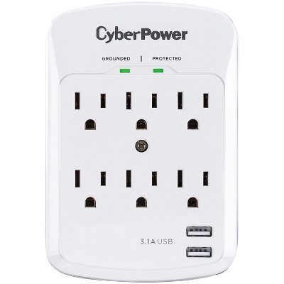 Power Gear 3-outlet Grounded Cube Tap With 2 Usb Ports 2.4a Surge 245j  White : Target