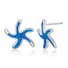 Opalata Sterling Silver Blue Inlay Opal Starfish Earrings and 18" Pendant Necklace Set - 3 of 4
