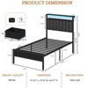 Furnulem Twin Bed Frames with Charging Station and LED Lights, Grey Upholstered Headboard with Shelves - 4 of 4