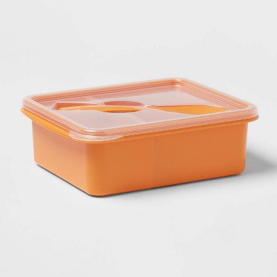 Plastic Bento Box with Utensil Sun Orange - Room Essentials™