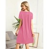 Womens Maternity Nursing Dress Short Sleeve Midi Dress Casual Solid Color Button Down Breastfeeding Dress - 4 of 4