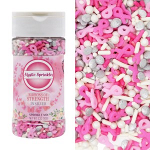 Mystic Sprinkles Ribbons of Strength In Silver Sprinkle Mix 3.3oz - 1 of 4