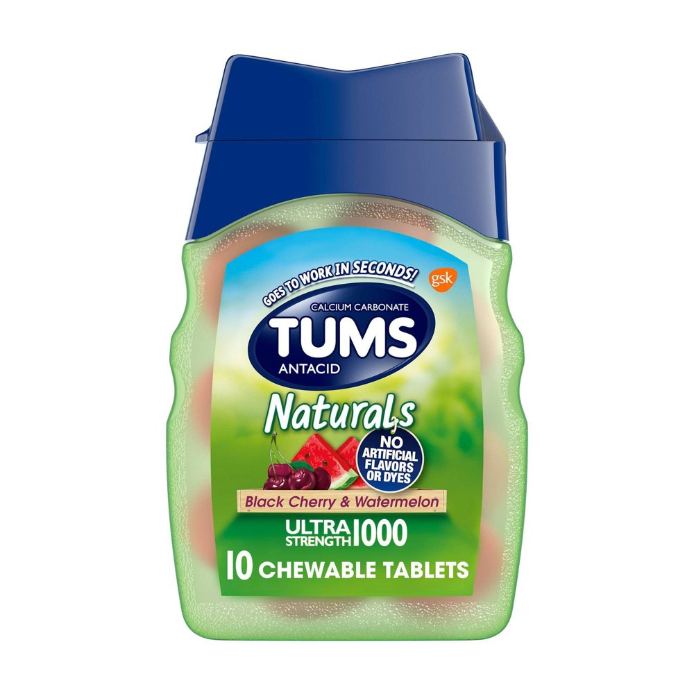 Tums Naturals Black Cherry Watermelon Tablets - 10ct (4 pack)