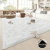 White Shaggy Area Rug with 4 Reusable Stickers, Super Soft Fluffy Non-Slip Carpet for Living Room - 3 of 4