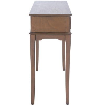 Modern Farmhouse Chic Brown Wood and Metal 2-Drawer Console Table