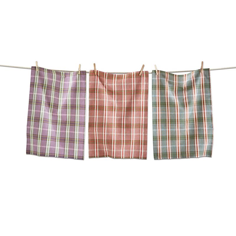 tagltd Sierra Plaid Dishtowel Set Of 3 Dish Cloth For Drying Dishes And Cooking, 1 of 3