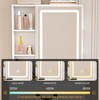 Sapphtopaz Vanity Desk Modern Small Makeup Table with Adjustable LED Mirror, Padded Stool for Bedroom, Living Room - 2 of 4