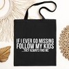 City Creek Prints If Missing Follow My Kids Canvas Tote Bag - 15x16 - Black - 2 of 2