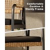 Patio Wicker Chairs Set of 2, Balcony Rattan Chairs with Metal Frame & Square Pattern Design for Outdoor, Lawn, Deck - 3 of 4