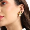SOHI Women's Crystal Flower Stud Earrings - 4 of 4