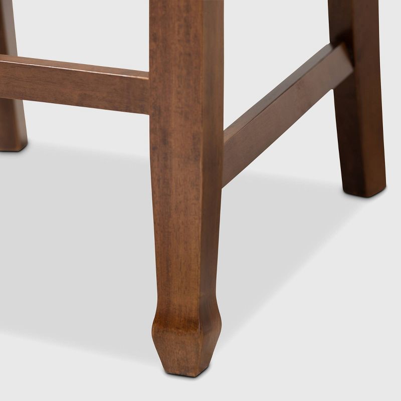 Set of 2 Reneau Fabric Upholstered Wood Counter Height Pub Chair Set Gray/Walnut - Baxton Studio: Kitchen High Top, Elegant Design, 6 of 10