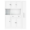 70" Large Kitchen Pantry Cabinet with Pull-Out Side Cabinet and 5 Adjustable Shelves, Freestanding Pantry Cabinet for Dining Room–The Pop Home - 3 of 4
