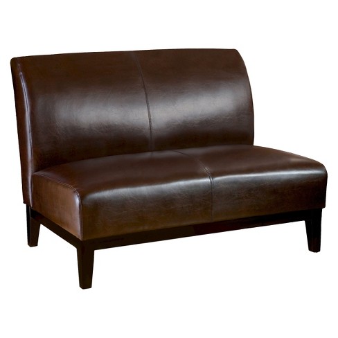 Darcy Bonded Leather Loveseat Brown - Christopher Knight Home - image 1 of 4