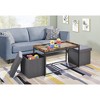 Vynxaria Monty 35" Weathered Oak Wood Grain 3 Piece Coffee Table Set with Raised Edges - 2 of 4