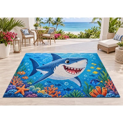 FC Design 5' x 7' Fantasy Ocean Castle Whale and Shark Outdoor