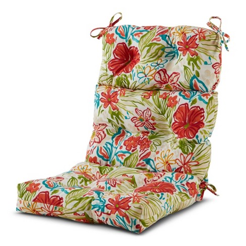 Kensington Garden 24x22 Floral Outdoor High Back Chair Cushion Breeze