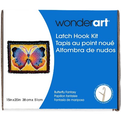 Wonderart Latch Hook Kit 15"X20"-Butterfly Fantasy