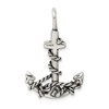 Black Bow Jewelry Sterling Silver Large 3D Antiqued Anchor and Rope Pendant, 22 x 32mm - 3 of 4
