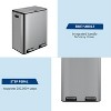 2 x 8 Gallon Dual Compartment Trash Can for Kitchen - Stainless Steel Step Garbage Bin with Removable Buckets & Soft-Close Lid, Recycling & Waste - 4 of 4