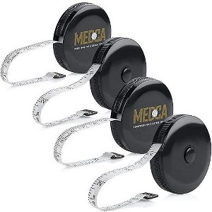 MEDca Body Measuring Tape, 4-Pack Dual-Sided Retractable Tapes for Body Fat & Fitness Tracking, Black - 1 of 4