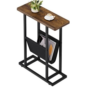 Whizmax Narrow Side Table for Small Spaces, Slim Thin End Table with Storage Holder for Couch, Living Room, Bedroom & Office - 1 of 4