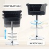 BABYYER Velvet Bar Stools, Modern Barstools Set of 2 , Adjustable Swivel Counter Height Chairs with Nailheads Trim and Low Back for Kitchen Island - 3 of 4