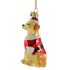 Kurt S. Adler 3.5 Inch Dog In Santa Suit Christmas Best Friend Tree Ornaments - 1 of 3