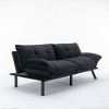 Homy Casa Adjustable Convertible Futon Sofa Bed with Cushioned Backrest for Living Room or Guest Room, Cream - 2 of 4