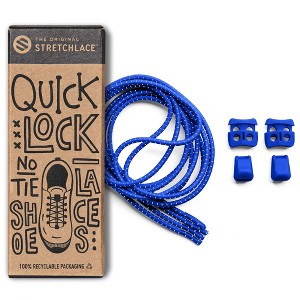 The Original Stretchlace Quick Lock No-Tie Elastic Shoelaces – Blue Adjustable Shoe Laces (1 Pair) - 1 of 4