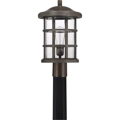 Crusade 10'' Palladian Bronze Outdoor Post Lantern with Crisscrossed Bands
