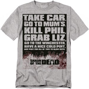 Shaun Of The Dead List Adult T-Shirt - 1 of 4