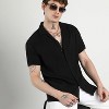 Campus Sutra Men Men's Onyx Black Creased Shirt - 2 of 4