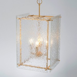 LLHZSY Ultra-White Clear Glass Ceiling Chandelier 4-Light Fixture 15 9/10" - Black - 1 of 4