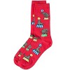 Memoi Women's "Circus Fun" Rayon Blend Novelty Crew Sock Teaberry 9-11 - 3 of 4