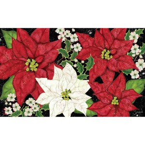 Briarwood Lane Doormat 30x18 Indoor Outdoor Festive Poinsettias Christmas For Christmas Doormat - 1 of 4