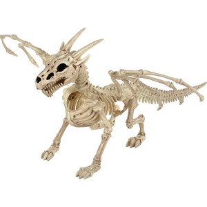 Seasons USA Skeleton Dragon Prop Halloween Decoration -  13 in x 22 in x 8 in - Off-White - 1 of 4