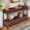 Bella Depot Retro 54'' Solid Wood Console Table with 6 Drawers and Shelf, 2-Tier Wood Couch Foyer Table for Living Room, Hallway - 3 of 4