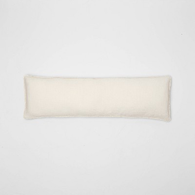 Lumbar Textured Chambray Cotton Bed Decorative Throw Pillow  - Casaluna™