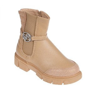 bebe Girl's Fashion Chelsea Boots Ankle Shoes for Kids with Back Quilted Collar - 1 of 4