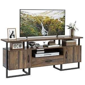 GustoWave 70" Industrial TV Stands, Entertainment Center with Storage & Drawer for Living Room, Rustic Brown - 1 of 4
