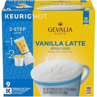 Gevalia Vanilla Latte Espresso K-Cup Coffee Pods (Pack of 9)