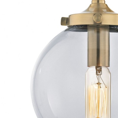 Boudreaux Matte Black and Antique Gold 1-Light Wall Sconce with Clear Glass Shade